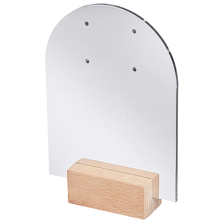 4 Bags Arch Shaped Acrylic Couple Earring Display Stands EDIS-SC0001-15B-1