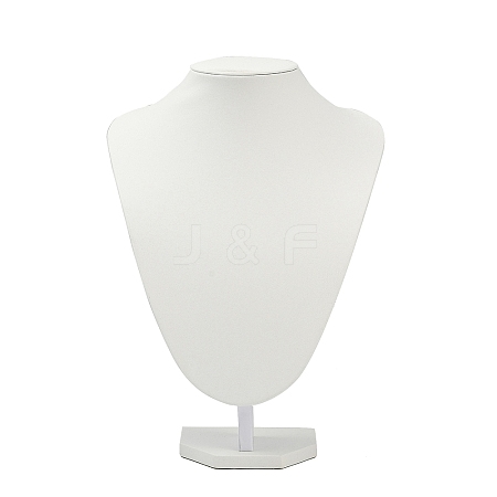 MDF Covered with PU Leather Bust Shaped Necklace Display Stands ODIS-S015-02B-1