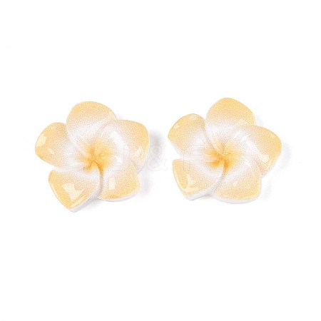 Plumeria Flower Opaque Resin Cabochons CRES-T025-30B-02-1