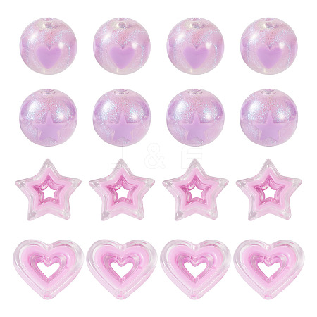 24Pcs 4 Styles Acrylic Beads Sets OACR-TA0002-84B-1