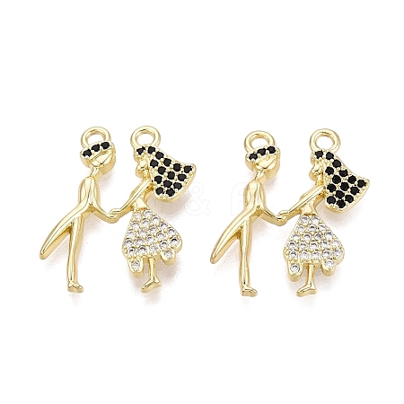 Valentine's Day Brass Micro Pave Cubic Zirconia Pendants KK-Q072-14G-1