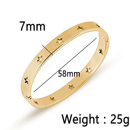 Hollow Star Stainless Steel Bangles RO4138-1-1