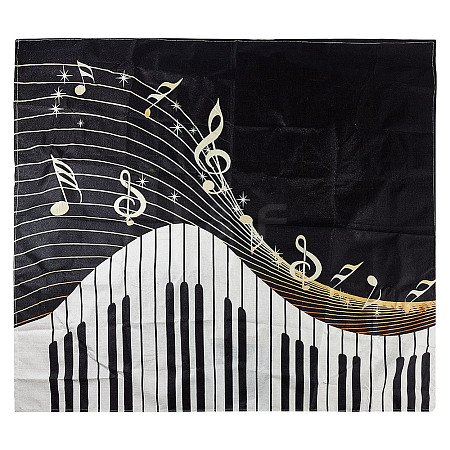 Piano Pattern Linen Tablecloth AJEW-WH0528-69A-1