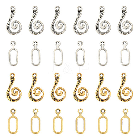 20 Sets 2 Style Alloy Hook and Eye Clasps FIND-YW0007-35-1