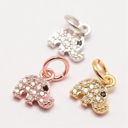 Brass Micro Pave Grade AAA Cubic Zirconia Charms ZIRC-G090-12-NR-1