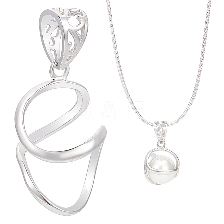 1Pc Sterling Silver Pendant Cabochon Setting STER-BC0002-52-1