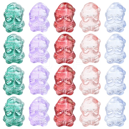 40Pcs Christmas Theme Transparent Glass Beads GLAA-FS0001-87A-1