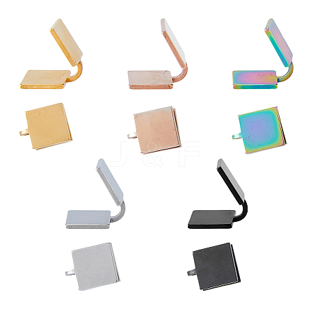 10Pcs 5 Colors 304 Stainless Steel Cuff Earrings EJEW-HS0001-43C-1