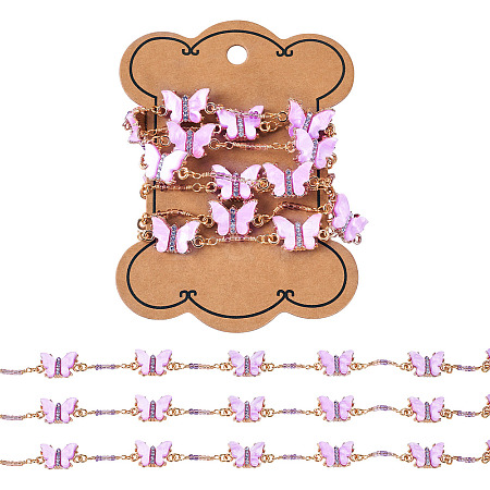 1M Handmade Acrylic Butterfly Link Chains CHC-TA0001-24A-1