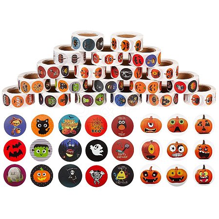 20 Rolls 20 Style Halloween Theme Self Adhesive Paper Stickers DIY-SZ0003-31-1