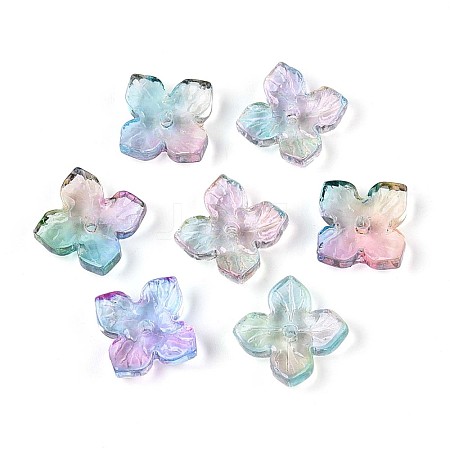Baking Paint Transparent Glass Bead Caps X-DGLA-N014-04E-1