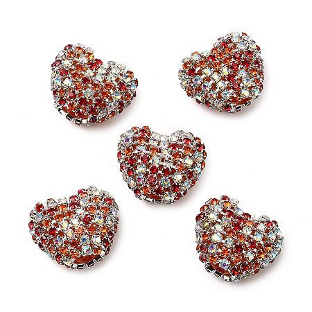 Sparkling Acrylic Heart Beads with Rhinestone Embellishment LS-OACR-NH0001-02A-01-1