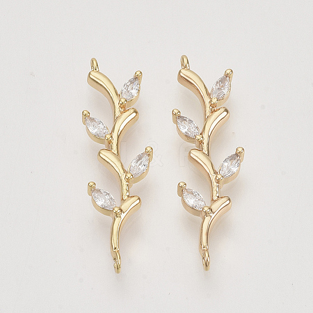Brass Cubic Zirconia Links connectors X-KK-N216-14-1