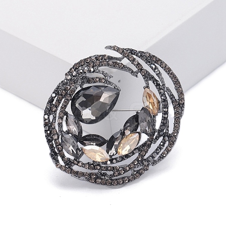 Wreath Alloy Rhinestone Brooches PW-WGB5E79-04-1