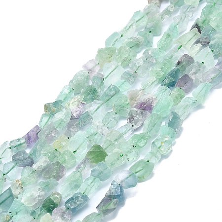 Raw Rough Natural Fluorite Beads Strands G-I279-B19-1