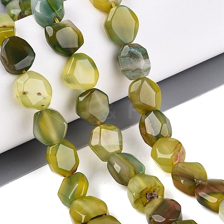 Dyed & Heated Natural Agate Beads Strands G-N359-15A-04-1