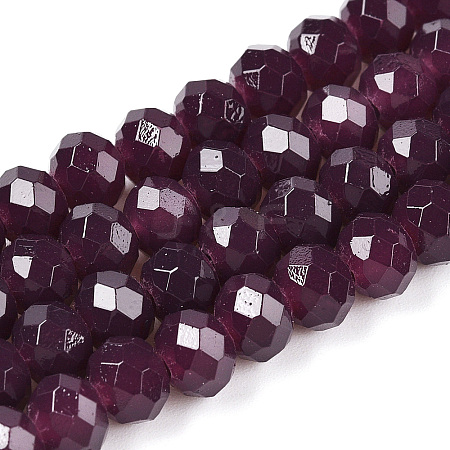 Baking Paint Imitation Jade Glass Bead Strands LS-DGLA-A034-J6MM-A02-1