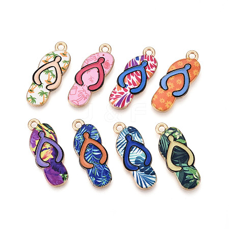 Alloy Enamel Pendants ENAM-T022-39KCG-1