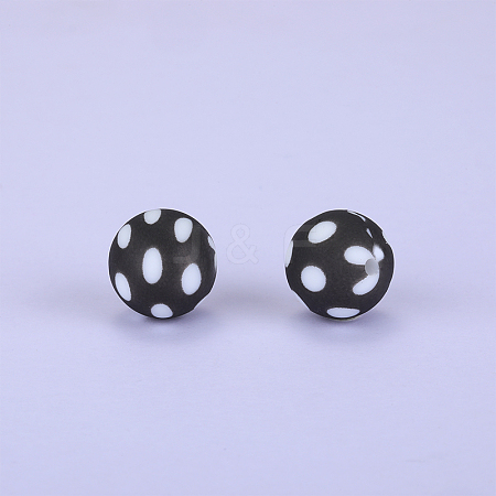 Printed Round Silicone Focal Beads SI-JX0056A-47-1