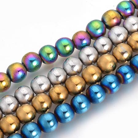 Electroplate Non-magnetic Synthetic Hematite Beads G-Q945-10mm-M-1