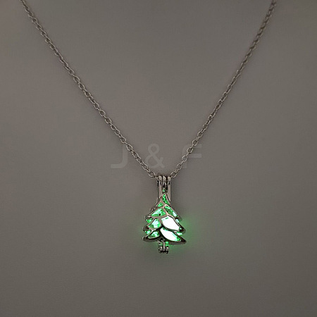 Alloy with Luminous Resin Bead Inside Pendant Necklaces for Women Men FS-WG4D5C2-22-1