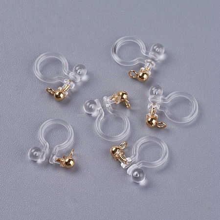 Transparent U Type Alloy Ear Clip X-PALLOY-WH0009-01G-1