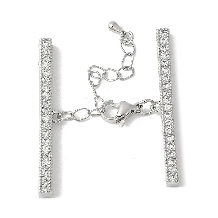 Brass Cubic Zirconia Chain Extender KK-F893-01P-1