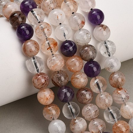 Natural Black Gold Rutilated Quartz Beads Strands GG-CBAC678-A02-8mm-1