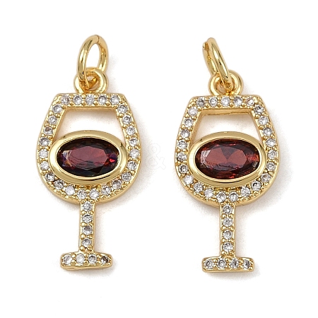 Brass Micro Pave Cubic Zirconia Pendants KK-I358-075G-1