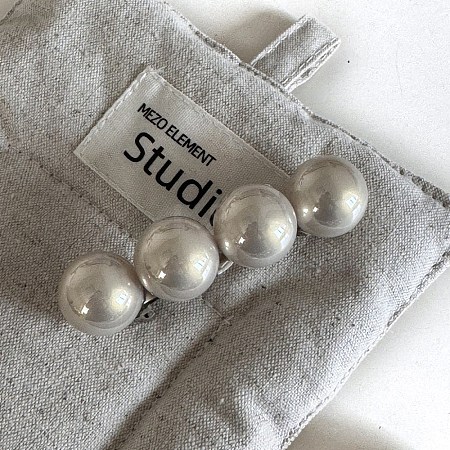 Plastic Pearl with Alloy Hair Barrettes PW-WG00FBF-01-1