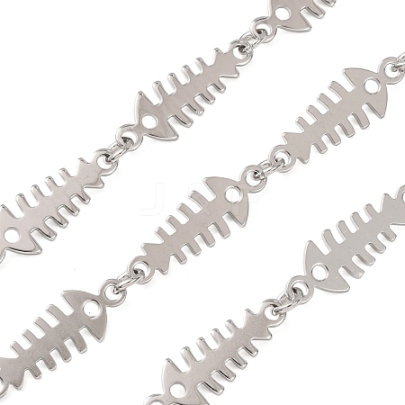 304 Stainless Steel Fishbone Link Chains SA-CBAE0F2-02P-1