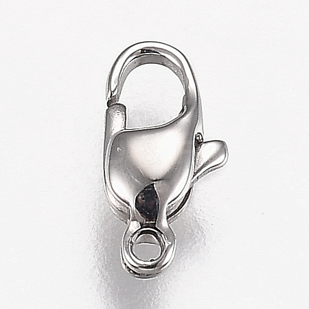 Tarnish Resistant Polished 316 Surgical Stainless Steel Lobster Claw Clasps X-STAS-Z013-12P-1