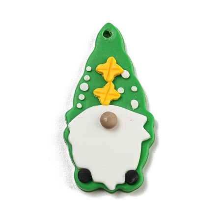 Saint Patrick's Day Handmade Polymer Clay Pendants CLAY-E008-02C-1