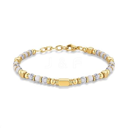 Adjustable 304 Stainless Steel Gemstone Beaded Bracelets FS-WG23DE2-10-1