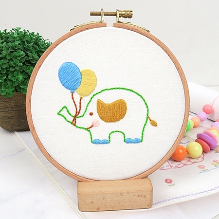 DIY Cartoon Animal Embroidery Sets DIY-G037-03B-1