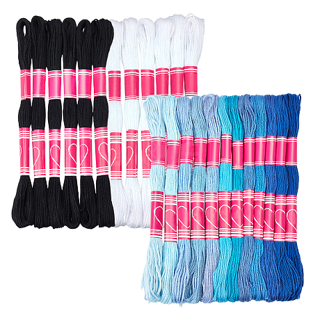 2 Set 2 Colors 6-Ply Polyester Embroidery Floss AJEW-NB0006-15-1
