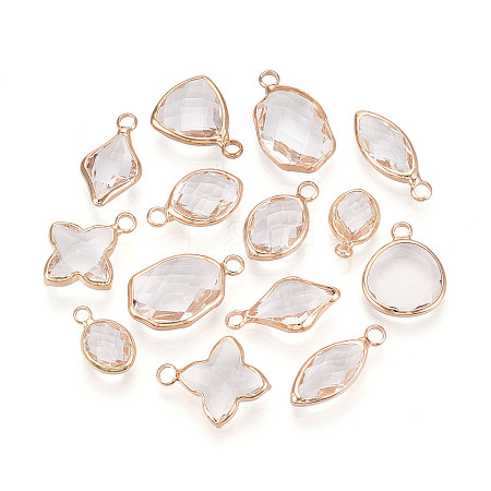 Brass Glass Pendants GLAA-T027-09-1