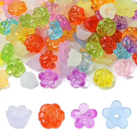 100Pcs 4 Styles Transparent Acrylic Beads TACR-FS0001-45-1