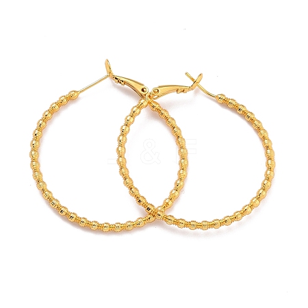Grooved Large Ring Huggie Hoop Earrings for Women Girl KK-C224-04A-G-1