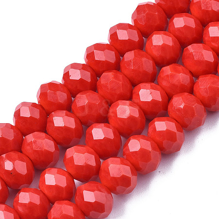 Opaque Solid Color Glass Beads Strands X-EGLA-A034-P8mm-D22-1