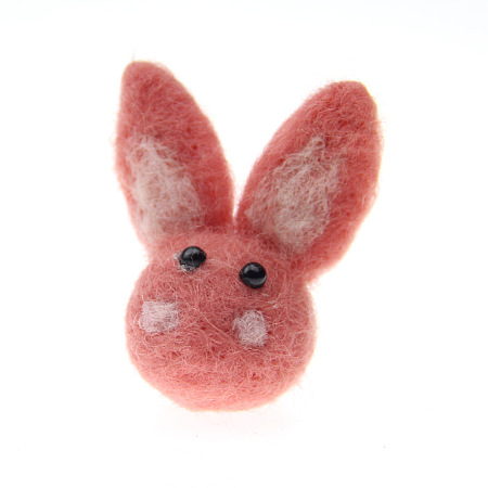 Rabbit Head Handmade Wool Felt Ornament Accessories PW-WG88170-09-1