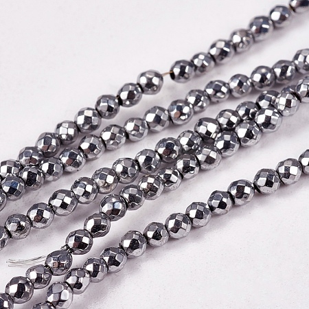 Electroplate Non-magnetic Synthetic Hematite Beads Strands G-J169B-2mm-02-1