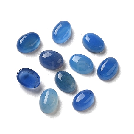 Natural Blue Agate Cabochons G-F605E-10B-1