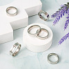 Yilisi 6Pcs 6 Style 202 & 304 Stainless Steel Grooved Finger Ring for Men Women RJEW-YS0001-01-14