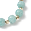 Natural Amazonite Beaded Stretch Bracelets for Women BJEW-JB13377-4