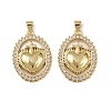 Brass Micro Pave Cubic Zirconia Pendants KK-I358-068G-03-1