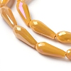 Electroplated Opaque Glass Beads Strands EGLA-L015-FR-B14-01-3