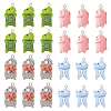  24Pcs 4 Styles Opaque Resin Pendants RESI-TA0002-07-11