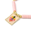 MIYUKI Glass Seed Rectangle Charm Bracelet BJEW-MZ00037-01-2