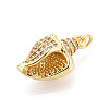 Brass Micro Pave Clear Cubic Zirconia Pendants KK-N268-59G-2